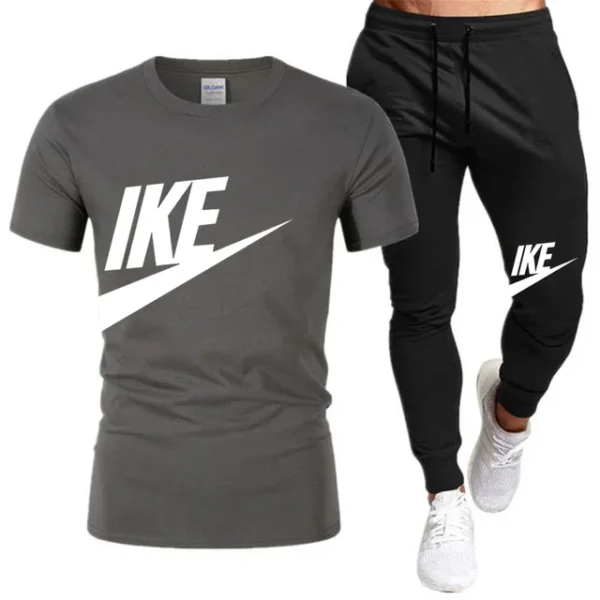 Conjuntos de verano para hombre, chándal coreano a la moda, camisetas de manga corta + pantalones cortos deportivos, traje informal para hombre, conjuntos para correr para hombre - Imagen 9