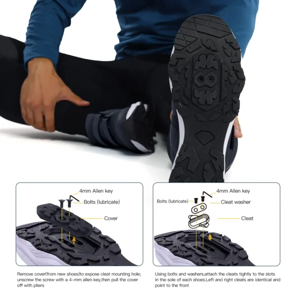 Zapatos informales para bicicleta de montaña, calzado de ciclismo con Pedal SPD para hombre, suela de goma, tela de malla 3D, zapatillas multiusos para correr - Imagen 2