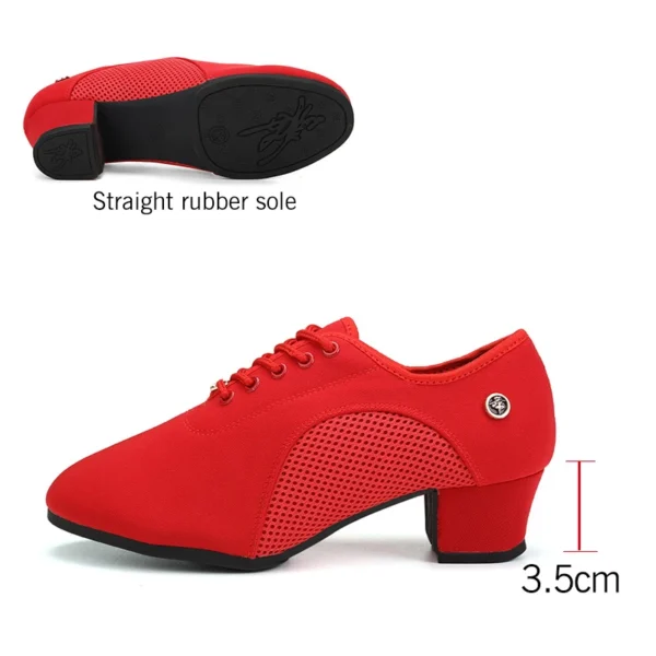 Zapatos de baile de salón latino para mujer con cordones práctica punta cerrada zapatos de baile modernos para enseñanza de baile de Salsa - Imagen 22