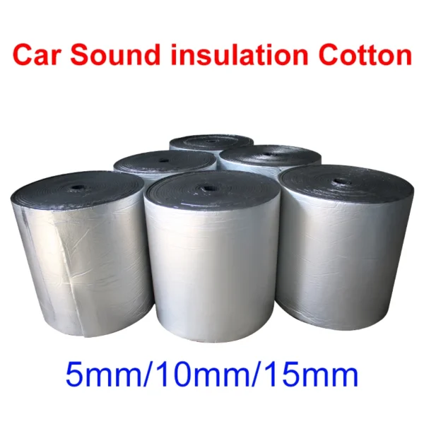 Estera amortiguadora de sonido para coche, 100/150/200/300cm x 50cm, 5/10/15mm, amortiguación de calor y ruido, estera amortiguadora insonorizada para puerta de motor de capó de coche