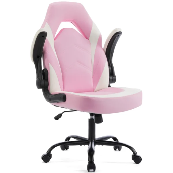 Silla ergonómica de escritorio para juegos en casa, ordenador de oficina, silla de carreras de cuero PU ajustable, reposabrazos abatible para muebles de Navidad - Imagen 9