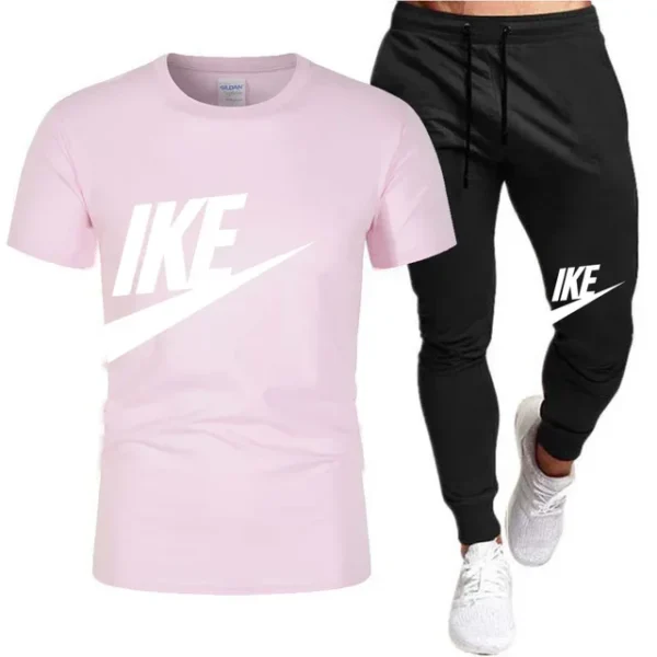 Conjuntos de verano para hombre, chándal coreano a la moda, camisetas de manga corta + pantalones cortos deportivos, traje informal para hombre, conjuntos para correr para hombre - Imagen 31