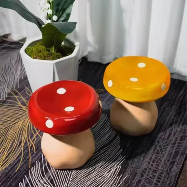 Muebles decorativos, taburetes creativos y divertidos con forma de seta, silla para sala de estar, sofá pequeño, taburete, banco para cambiar zapatos, taburete otomano para el hogar - Imagen 3