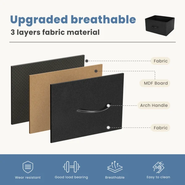Desser para dormitorio con 7 cajones de tela, organizador, armario de almacenamiento, pecho, ropa para sala de estar, vitrina de muebles - Imagen 5