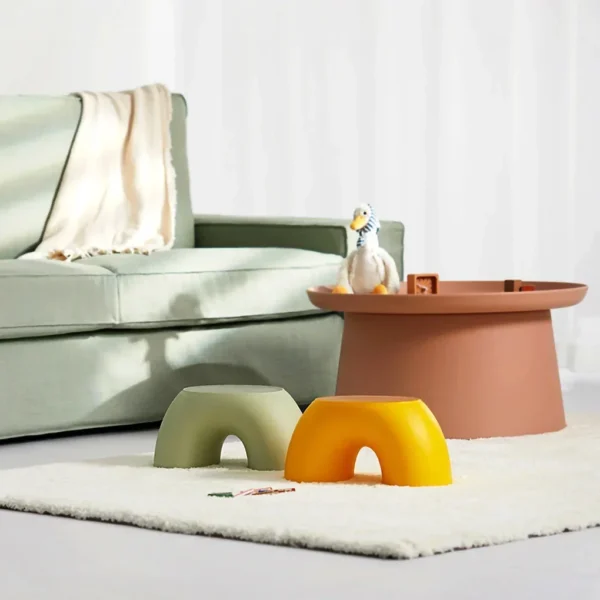 Taburete de plástico con forma de arcoíris, taburete de seguridad para niños, asiento para sala de estar, muebles de interior, taburete de juguete para niños - Imagen 2
