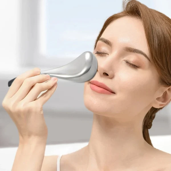 Globos de hielo, herramienta para el cuidado de la piel Facial para cara y ojos, palos criogénicos de belleza de acero inoxidable para mujeres, globos de Spa refrescantes, rodillo frío - Imagen 2