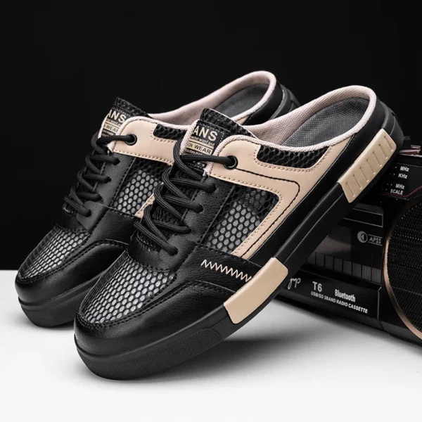 Zapatillas de malla de gran tamaño para hombre, zapatos perezosos de alta calidad para exteriores, zapatos casuales deportivos, sandalias transpirables huecas de moda de verano