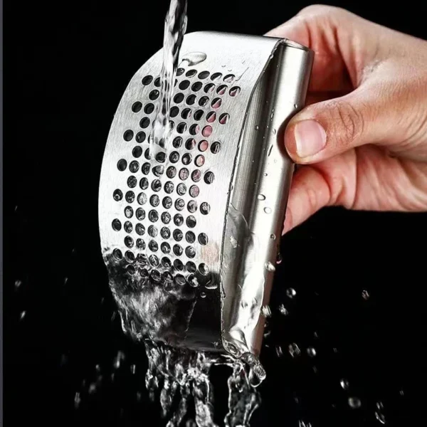 Prensa de ajo Manual multifunción de acero inoxidable, herramienta curvada para moler ajo, picadora, utensilios de cocina para el hogar - Imagen 5