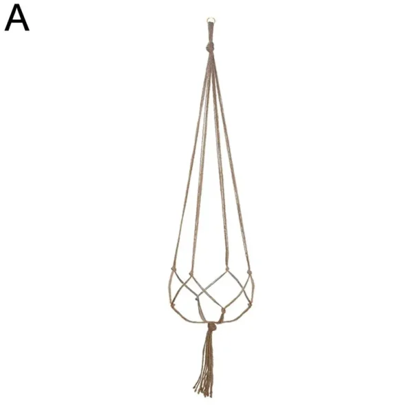 Cesta colgante de cuerda trenzada para maceta de flores, colgador de red de macramé de paja para jardín, soporte artesanal para plantas, accesorios de decoración de balcón, 1 piezas - Imagen 10