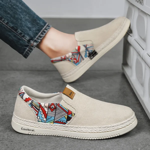 Zapatos planos de lona para hombre, mocasines de tela de lino de pescador, zapatillas de deporte de verano para hombre, zapatos de nuevo estilo, zapatillas de deporte, zapatos casuales para hombre - Imagen 2