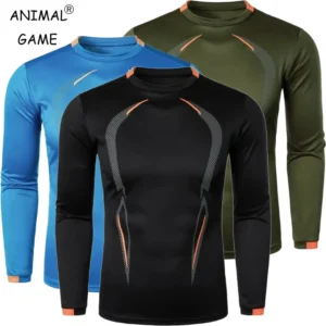 Camiseta de manga larga de secado rápido para hombre, ropa de calle ligera y transpirable, camiseta deportiva de gran tamaño para Fitness al aire libre, otoño
