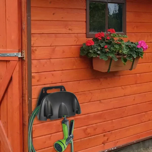 Soporte de manguera montado en la pared, ganchos de manguera duraderos, colgador de manguera de Metal, soporte de manguera de agua de Metal para manguera exterior - Imagen 3