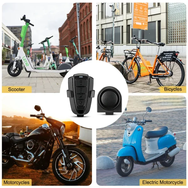 Alarma para motocicleta y bicicleta, sistema de alarma inalámbrico antirrobo con carga USB, Detector de vibración de 115dB, para Moto y coche - Imagen 6