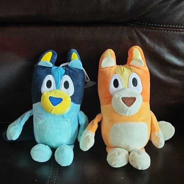 Juguetes de peluche familiares-animales de perro de dibujos animados muñecos de peluche suaves perfectos para regalos de cumpleaños y Navidad 17/28/40 cm Bluey & Bingo - Imagen 5