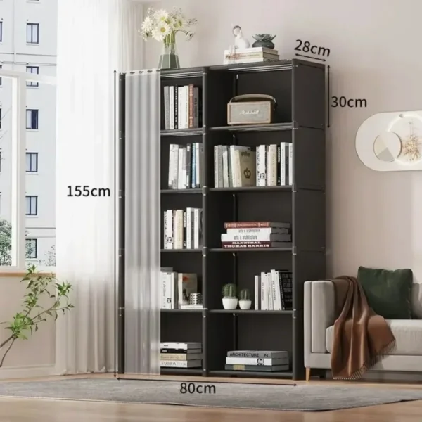 Armario a prueba de polvo de 6/5 capas, estantería de partición de alta capacidad para dormitorio, gabinete de almacenamiento de Montaje Simple abierto, muebles de dormitorio - Imagen 6