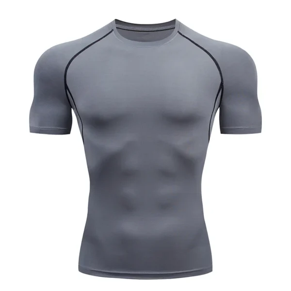 Camisas de compresión para correr para hombre, camisetas deportivas de manga corta para gimnasio, sudadera de secado rápido para Fitness, chándal para correr, camisetas atléticas - Imagen 13