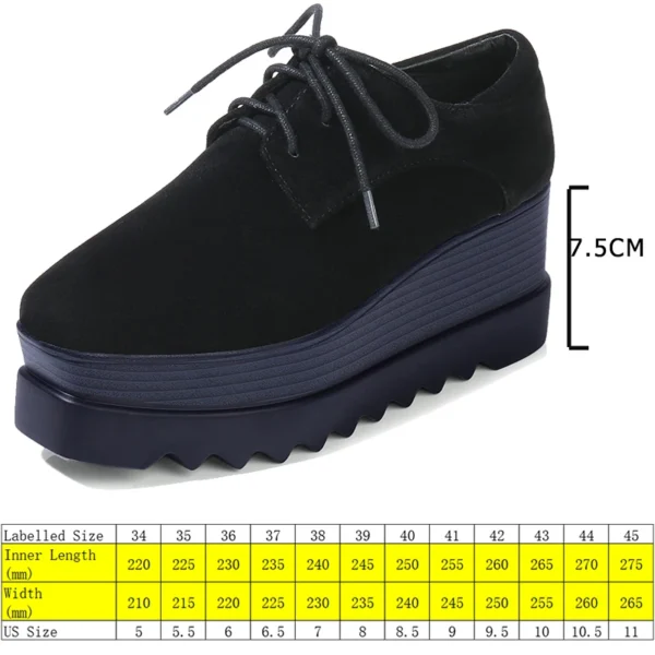 Zapatillas gruesas de ante de vaca para mujer, zapatos cómodos de felpa con plataforma de 7,5 cm, para Otoño e Invierno - Imagen 2