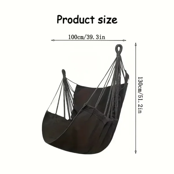 Mecedora para exteriores, hamaca de tela, silla columpio de ocio de lona, sillas colgantes plegables portátiles para dormitorio, muebles de exterior, 1 ud. - Imagen 6