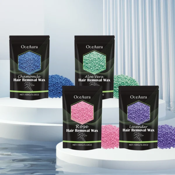 OceAura-granos de cera para depilación rápida de todo el cuerpo, 100g, axilas, piernas, piel seca y suave, suave y no irritante - Imagen 6