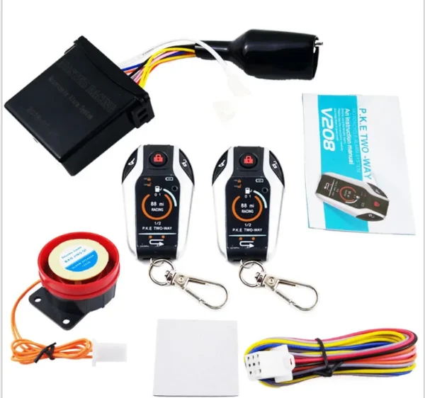 Sistema de alarma de seguridad antirrobo para motocicleta bidireccional, alarma de vibración antirrobo para patinete, arranque remoto del motor, bloqueo automático de 5 metros - Imagen 9