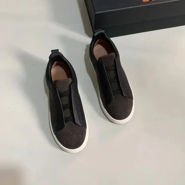 Zapatos para hombre de la fábrica, capa superior de cuero de vaca, zapatos informales transpirables de verano, tablero de piel de ciervo de lujo, versátil - Imagen 14