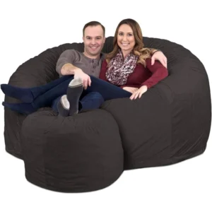 Silla y reposapiés con bolsa de frijol de 6 pies, silla con bolsa de frijol de gran tamaño para adultos, cómoda silla con bolsa de frijol, sofá de salón, muebles de dos plazas |