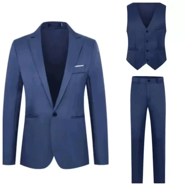 Trajes de hombre para boda, 3 piezas, conjunto elegante de 2 trajes, Blazers, chaquetas clásicas de negocios de lujo a la moda, chaleco, pantalones, ropa Formal 2024 - Imagen 5