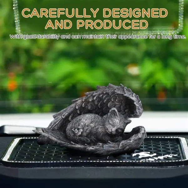 Estatuilla de gato de Ángel, escultura de resina de gato, escultura de resina para mascotas, regalo conmemorativo, estatua de Ángel de gato para decoración de jardín e interior - Imagen 3