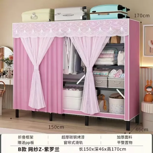 Estante plegable de tela para almacenamiento de ropa, armario abierto Simple, armarios de dormitorio, muebles para el hogar - Imagen 16