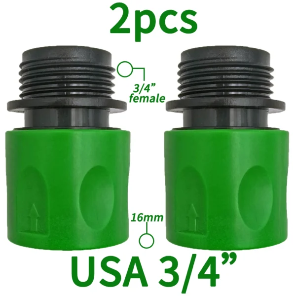 Tetina de conector rápido EURO USA, adaptador de tubo de manguera roscada macho de 3/4 pulgadas para sistema de riego por goteo de tubería de jardín - Imagen 11