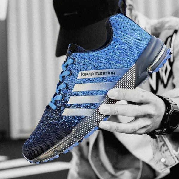 Zapatillas de deporte para Hombre, zapatos deportivos negros cómodos de malla transpirable a la moda, calzado informal antideslizante para correr al aire libre, Zapatillas para Hombre - Imagen 2