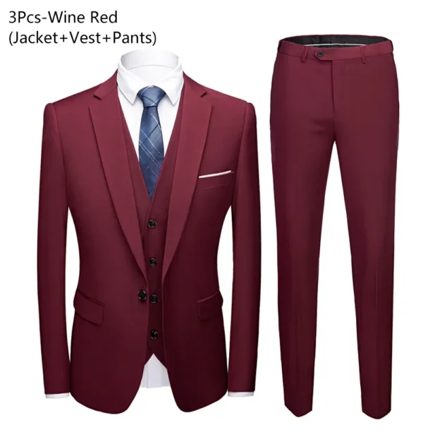 Trajes de hombre para boda, 3 piezas, conjunto elegante de 2 trajes, Blazers, chaquetas clásicas de negocios de lujo a la moda, chaleco, pantalones, ropa Formal 2024 - Imagen 13