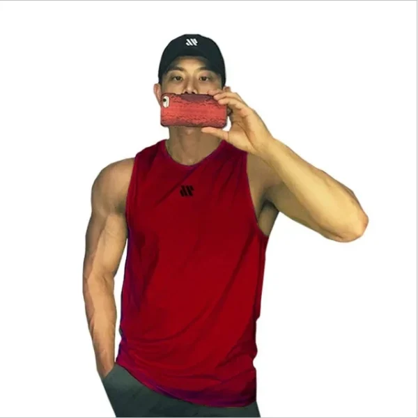 Camiseta sin mangas para gimnasio y fitness para hombre, camiseta sin mangas para Fitness, chaleco deportivo transpirable de malla para hombre, camiseta interior para gimnasio, chaleco para correr para hombre - Imagen 9