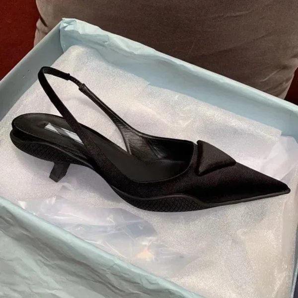Zapatos de tacón alto finos con punta estrecha para mujer, zapatos de oficina elegantes y huecos, sandalias de diseñador clásicas de charol, zapatos de tacón para mujer - Imagen 5