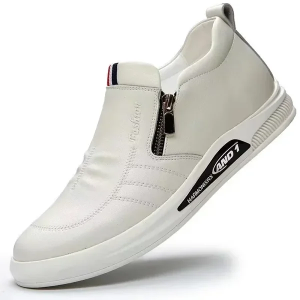 Zapatos informales de cuero PU para hombre, mocasines de marca de tendencia, zapatillas planas con cremallera para verano, mocasines cómodos de negocios, Tenis Masculino - Imagen 7