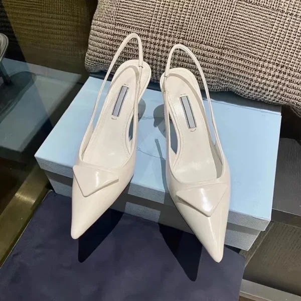 Zapatillas de cuero para mujer, zapatos de tacón alto, zapatos de tacón para fiesta, sandalias de verano para mujer, sandalias con talón descubierto para mujer - Imagen 2