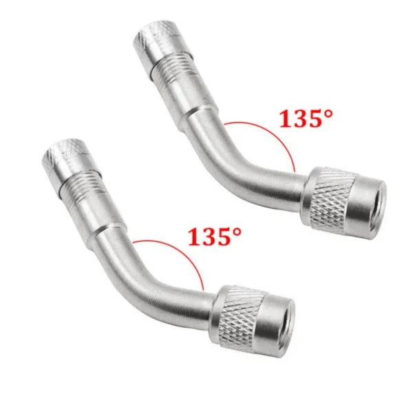 Adaptador de válvula doblada de ángulo de 90, 45 y 135 grados para motocicleta, tubo de neumático, adaptador de extensión de válvula de cobre y plata para camión, coche, Moto y bicicleta - Imagen 11