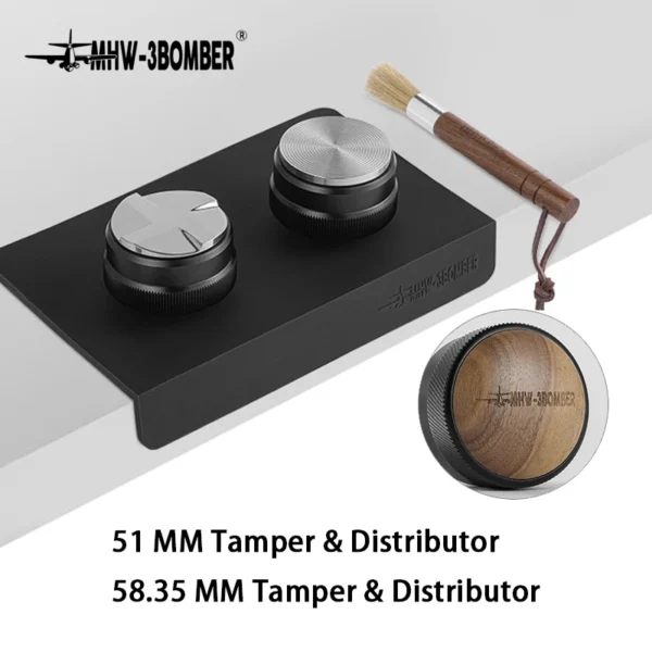 Compactador y distribuidor de café con alfombrilla de apisonamiento cepillo de limpieza juego de manipulación de Espresso accesorios de Barista para el hogar MHW-3BOMBER 51/53/58mm - Imagen 6