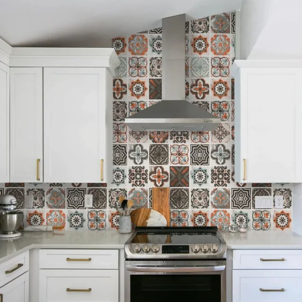 Pegatina de suelo gruesa de 40cm, autoadhesiva de PVC, impermeable, pegatina de pared de azulejo de cerámica adecuada para baño, cocina, suelo, decoración del hogar - Imagen 6