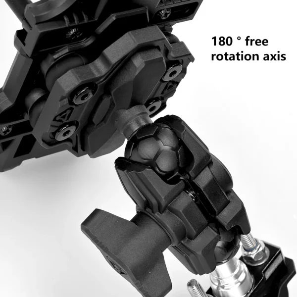 Soporte negro a prueba de golpes para teléfono de motocicleta y bicicleta, soporte antivibración para manillar, abrazadera ajustable Universal para teléfonos inteligentes - Imagen 3