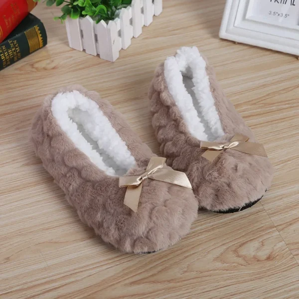 Zapatilla de casa para mujer, piel de invierno, felpa cálida, agarre antideslizante, interior, esponjoso, perezoso, orejas de ratón, zapatos peludos, lindo y divertido - Imagen 11