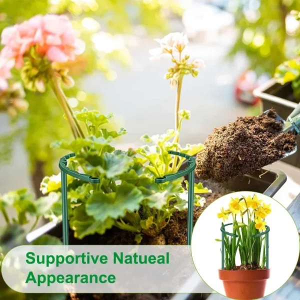 Soporte de plástico para plantas, soporte para plantas, pila para flores, invernaderos, arreglo, soporte para varilla de fijación, herramientas de jardín - Imagen 3
