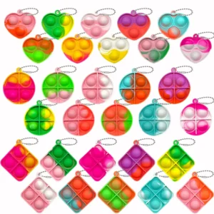 Juguetes Pop Fidget, Mini llaveros Pop, juguetes para niños pequeños, paquete de juguetes sensoriales, paquetes a granel para reducir la presión, regalos de recuerdo de fiesta 30 Uds.
