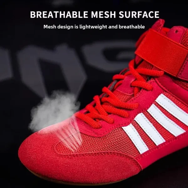 Zapatos de boxeo para hombres, mujeres y niños, suela de goma, zapatos de lucha transpirables, zapatos de disfraz de lucha libre para mujeres - Imagen 3