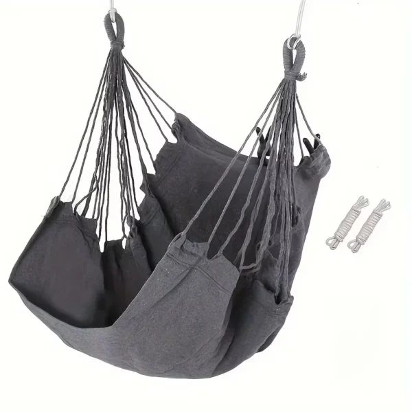 Mecedora para exteriores, hamaca de tela, silla columpio de ocio de lona, sillas colgantes plegables portátiles para dormitorio, muebles de exterior, 1 ud. - Imagen 10