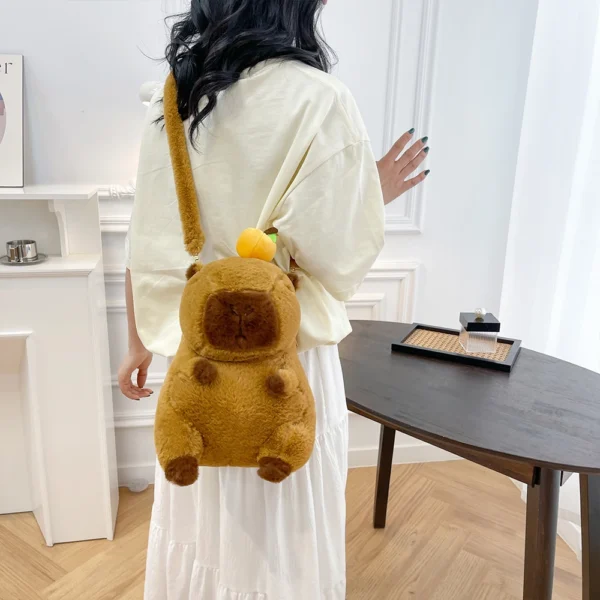 Muñeca de peluche Kawaii, mochila de felpa de capibara, bolso para niños, bolso de hombro de juguete, Mini mochila, bolsos, regalos para novia - Imagen 2