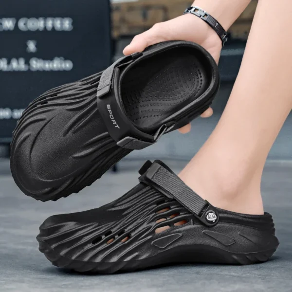 Sandalias tipo zuecos de lujo para hombre, zapatillas tipo zuecos para hombre, zapatos de jardín para hombre y mujer, zapatos deslizantes de ocio para hombre