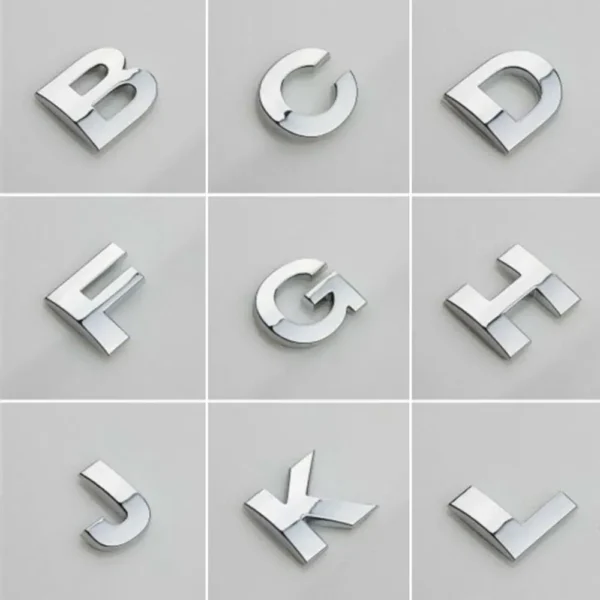 Pegatina autoadhesiva con letras y números para coche, insignia para coche, decoración con emblema, resistente al agua, calcomanía para parachoques de alta adherencia - Imagen 2
