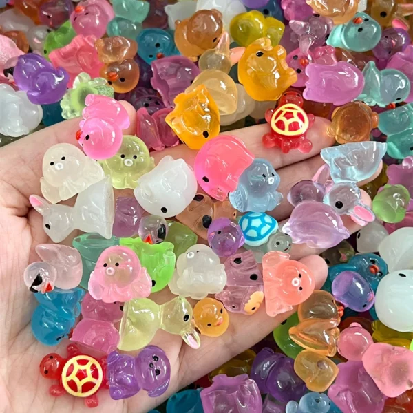 Mini animales luminosos de resina, incluidos pequeños patos brillantes, perfectos para decorar jardines de hadas, acuarios y casas de muñecas - Imagen 6