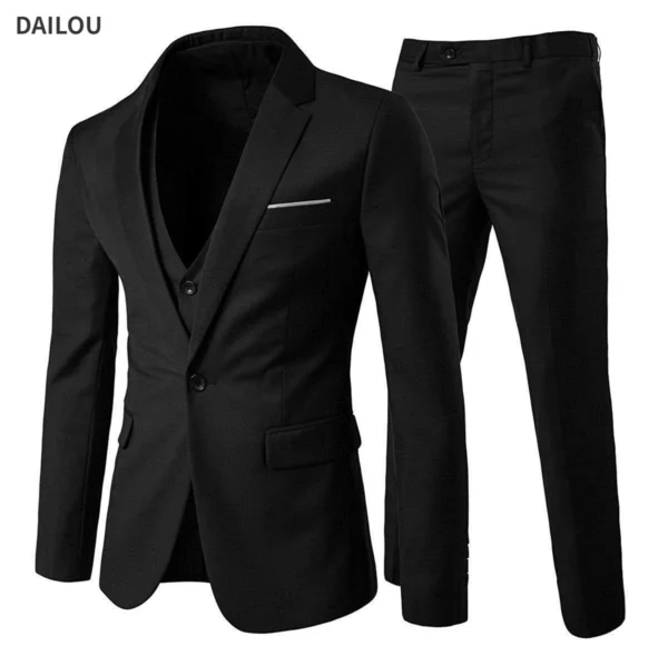 Trajes elegantes para hombre para boda, 3 piezas, 2 conjuntos de chaquetas, chaleco, pantalones, Blazers de lujo, traje clásico ajustado, traje Formal completo 2024 - Imagen 2
